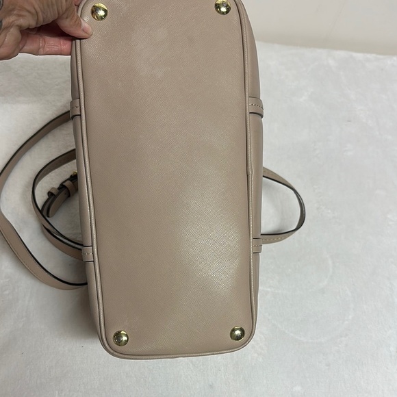 COACH Peyton Sand Beige Taupe Leather Cora Dome Satchel Handbag Purse - Picture 6 of 16